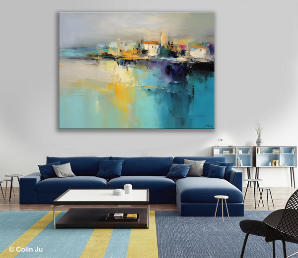 Extra Large Paintings for Bedroom, Abstract Landscape Painting, Landscape Wall Art Paintings, Original Modern Abstract Art-Paintingforhome