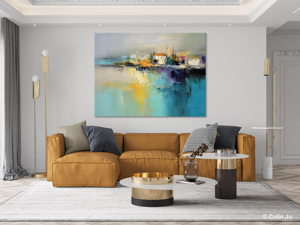 Extra Large Paintings for Bedroom, Abstract Landscape Painting, Landscape Wall Art Paintings, Original Modern Abstract Art-Paintingforhome