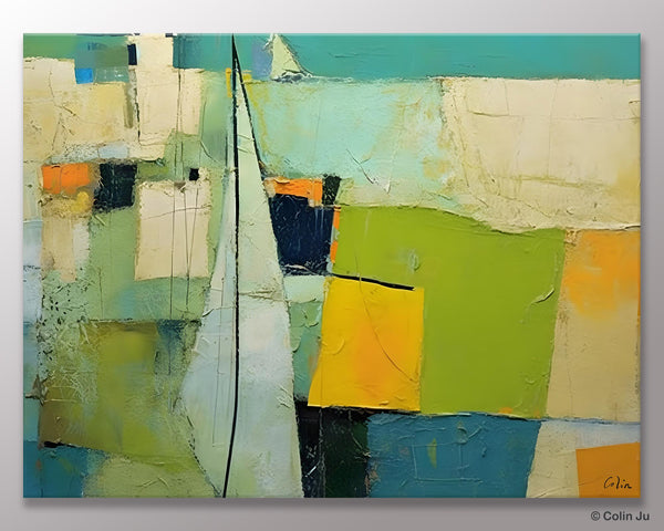 Bedroom Abstract Paintings, Original Abstract Art for Dining Room, Palette Knife Paintings, Large Acrylic Painting on Canvas, Hand Painted Canvas Art-Paintingforhome