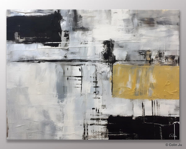 Black Abstract Acrylic Paintings, Large Paintings for Bedroom, Simple Modern Art, Original Canvas Paintings, Contemporary Canvas Paintings-Paintingforhome