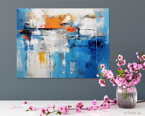 Abstract Paintings Behind Sofa, Acrylic Paintings for Bedroom, Hand Painted Canvas Art, Original Canvas Wall Art, Buy Paintings Online-Paintingforhome