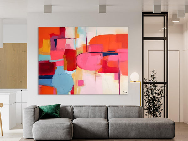 Acrylic Paintings Behind Sofa, Abstract Paintings for Bedroom, Original Hand Painted Canvas Art, Contemporary Canvas Wall Art, Buy Paintings Online-Paintingforhome