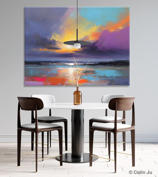 Landscape Painting on Canvas, Hand Painted Canvas Art, Abstract Landscape Artwork, Contemporary Wall Art Paintings, Extra Large Original Art-Paintingforhome