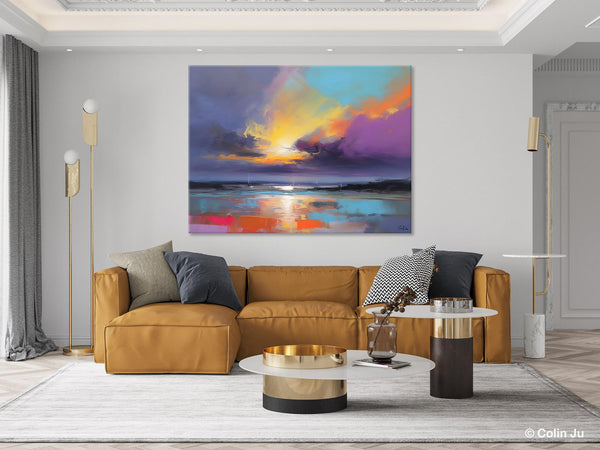 Landscape Painting on Canvas, Hand Painted Canvas Art, Abstract Landscape Artwork, Contemporary Wall Art Paintings, Extra Large Original Art-Paintingforhome
