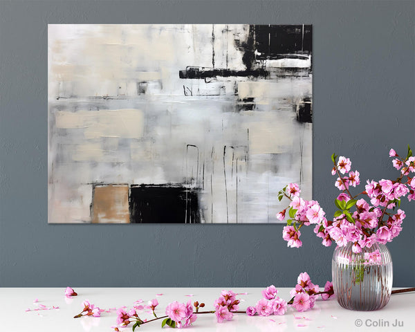 Large Original Abstract Wall Art, Simple Modern Art, Contemporary Acrylic Paintings, Oversized Paintings on Canvas, Large Canvas Paintings for Living Room-Paintingforhome