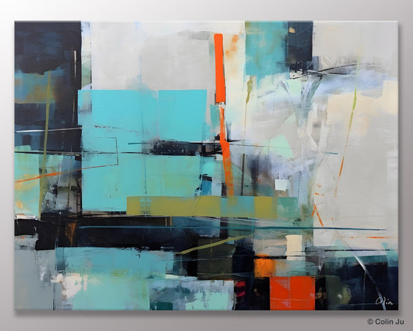 Contemporary Canvas Artwork, Large Modern Acrylic Painting, Abstract Wall Art for Dining Room, Original Hand Painted Wall Art Paintings-Paintingforhome