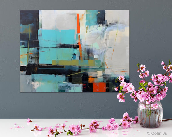 Contemporary Canvas Artwork, Large Modern Acrylic Painting, Abstract Wall Art for Dining Room, Original Hand Painted Wall Art Paintings-Paintingforhome