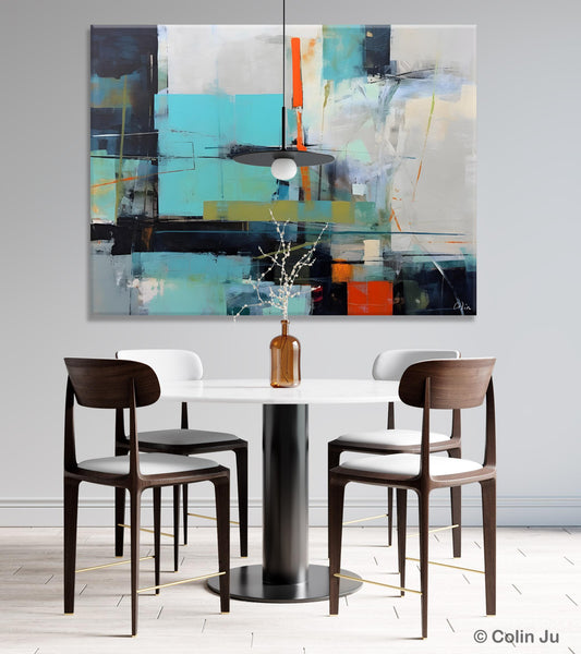 Contemporary Canvas Artwork, Large Modern Acrylic Painting, Abstract Wall Art for Dining Room, Original Hand Painted Wall Art Paintings-Paintingforhome