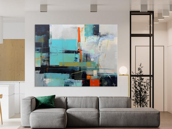 Contemporary Canvas Artwork, Large Modern Acrylic Painting, Abstract Wall Art for Dining Room, Original Hand Painted Wall Art Paintings-Paintingforhome