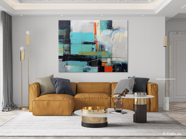 Contemporary Canvas Artwork, Large Modern Acrylic Painting, Abstract Wall Art for Dining Room, Original Hand Painted Wall Art Paintings-Paintingforhome