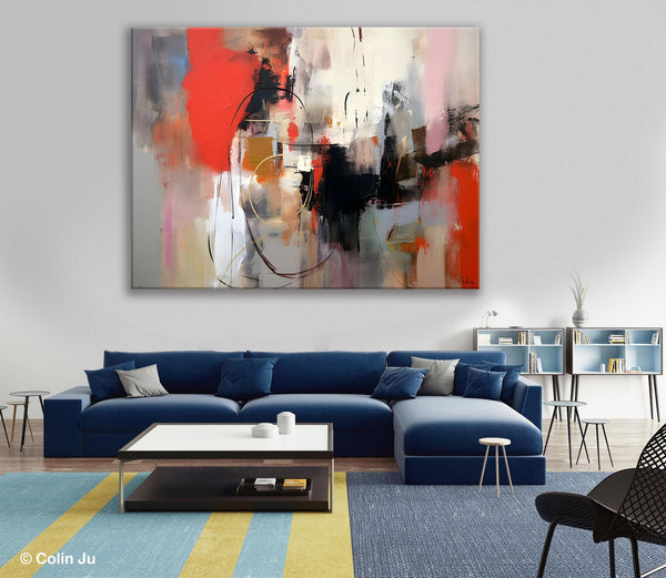 Large Wall Art Paintings Behind Sofa, Acrylic Paintings on Canvas, Original Acrylic Paintings, Modern Canvas Paintings, Hand Painted Canvas Art-Paintingforhome