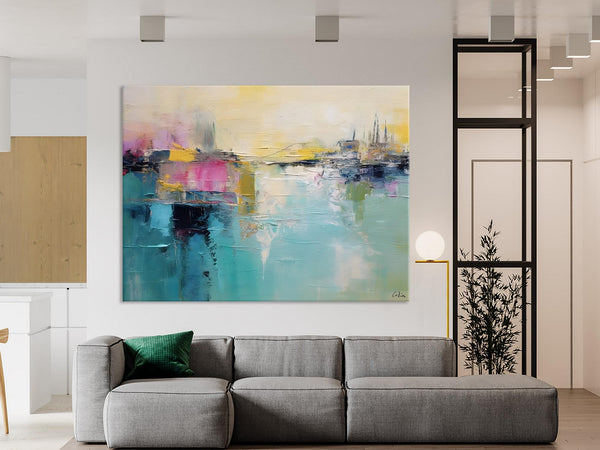 Acrylic Paintings Behind Sofa, Abstract Paintings for Bedroom, Contemporary Canvas Wall Art, Original Hand Painted Canvas Art, Buy Paintings Online-Paintingforhome