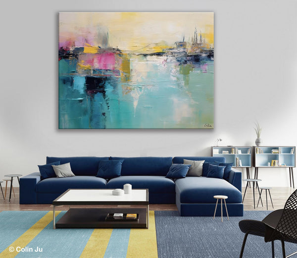 Acrylic Paintings Behind Sofa, Abstract Paintings for Bedroom, Contemporary Canvas Wall Art, Original Hand Painted Canvas Art, Buy Paintings Online-Paintingforhome