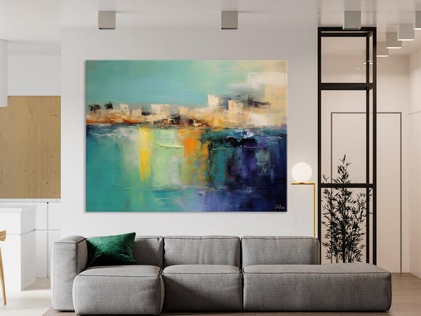 Contemporary Canvas Wall Art, Original Hand Painted Canvas Art, Acrylic Paintings Behind Sofa, Abstract Paintings for Bedroom, Buy Paintings Online-Paintingforhome