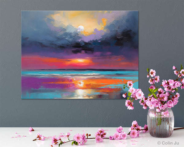 Original Abstract Art, Hand Painted Canvas Art, Large Abstract Painting for Living Room, Landscape Canvas Art, Large Landscape Acrylic Art-Paintingforhome