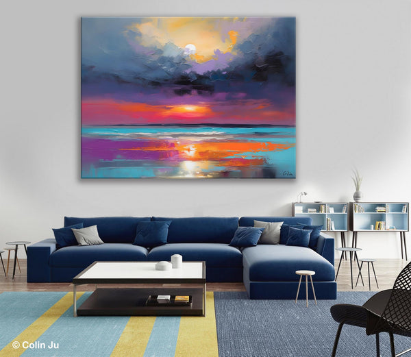 Original Abstract Art, Hand Painted Canvas Art, Large Abstract Painting for Living Room, Landscape Canvas Art, Large Landscape Acrylic Art-Paintingforhome