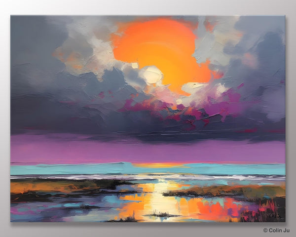 Heavy Texture Paintings, Original Landscape Painting, Large Landscape Painting for Living Room, Bedroom Wall Art Ideas, Modern Paintings for Dining Room-Paintingforhome