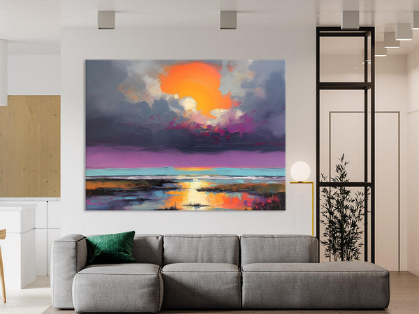 Heavy Texture Paintings, Original Landscape Painting, Large Landscape Painting for Living Room, Bedroom Wall Art Ideas, Modern Paintings for Dining Room-Paintingforhome