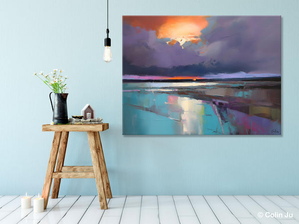 Original Landscape Oil Painting, Large Landscape Painting for Living Room, Bedroom Wall Art Ideas, Large Paintings for Dining Room-Paintingforhome
