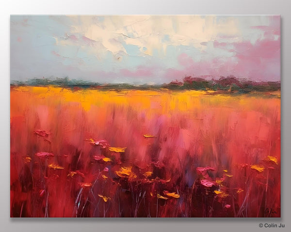 Original Landscape Paintings, Oversized Modern Wall Art Paintings, Modern Acrylic Artwork on Canvas, Large Abstract Painting for Living Room-Paintingforhome