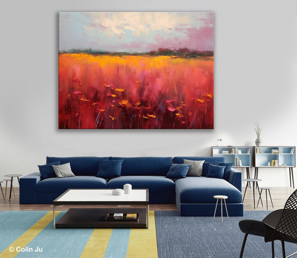 Original Landscape Paintings, Oversized Modern Wall Art Paintings, Modern Acrylic Artwork on Canvas, Large Abstract Painting for Living Room-Paintingforhome