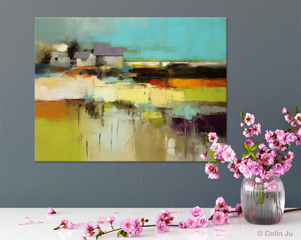 Simple Abstract Art, Landscape Canvas Painting, Bedroom Wall Art Paintings, Acrylic Painting on Canvas, Large Original Canvas Painting-Paintingforhome