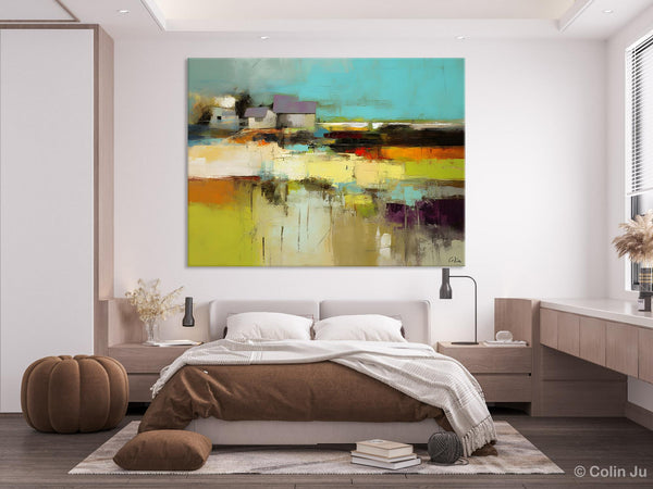 Simple Abstract Art, Landscape Canvas Painting, Bedroom Wall Art Paintings, Acrylic Painting on Canvas, Large Original Canvas Painting-Paintingforhome