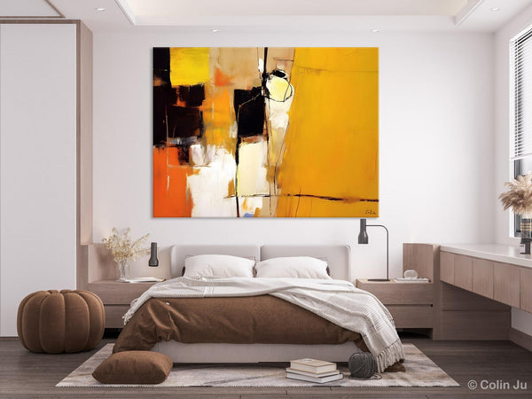 Simple Modern Paintings for Living Room, Original Abstract Paintings, Yellow Abstract Contemporary Art, Acrylic Painting on Canvas, Hand Painted Canvas Art-Paintingforhome