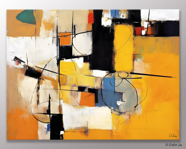 Acrylic Abstract Painting Behind Sofa, Large Original Painting on Canvas, Acrylic Painting for Sale, Living Room Wall Art Paintings, Buy Paintings Online-Paintingforhome