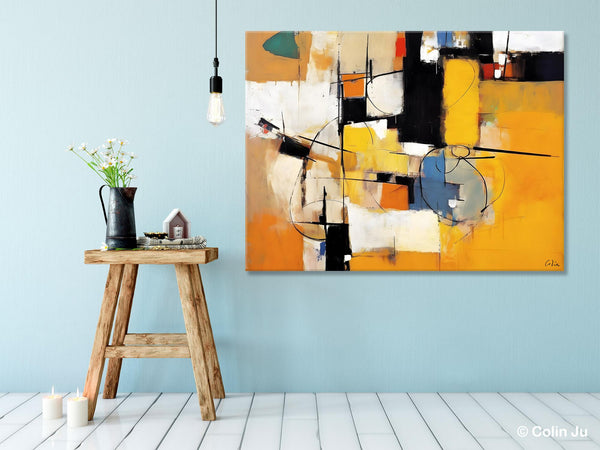 Acrylic Abstract Painting Behind Sofa, Large Original Painting on Canvas, Acrylic Painting for Sale, Living Room Wall Art Paintings, Buy Paintings Online-Paintingforhome