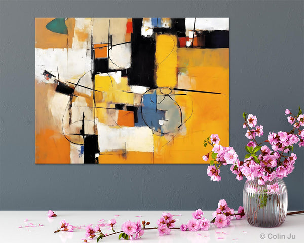 Acrylic Abstract Painting Behind Sofa, Large Original Painting on Canvas, Acrylic Painting for Sale, Living Room Wall Art Paintings, Buy Paintings Online-Paintingforhome