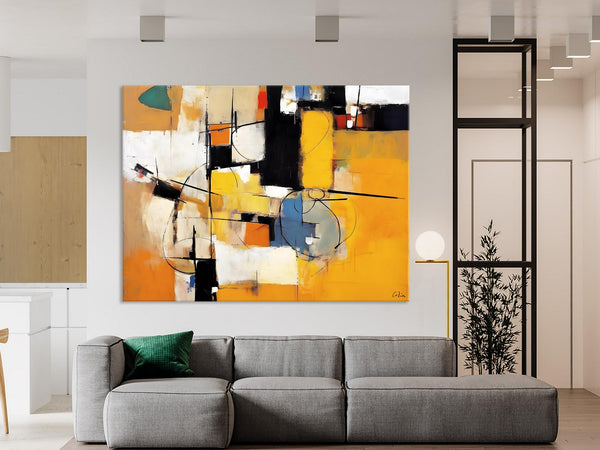 Acrylic Abstract Painting Behind Sofa, Large Original Painting on Canvas, Acrylic Painting for Sale, Living Room Wall Art Paintings, Buy Paintings Online-Paintingforhome