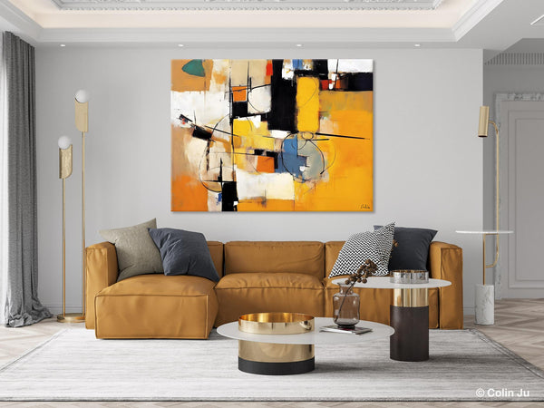 Acrylic Abstract Painting Behind Sofa, Large Original Painting on Canvas, Acrylic Painting for Sale, Living Room Wall Art Paintings, Buy Paintings Online-Paintingforhome