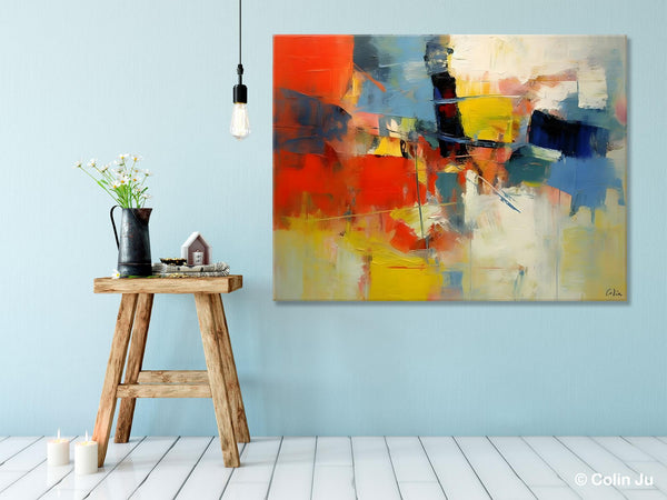 Acrylic Paintings on Canvas, Large Paintings Behind Sofa, Palette Knife Paintings, Abstract Painting for Living Room, Original Modern Paintings-Paintingforhome