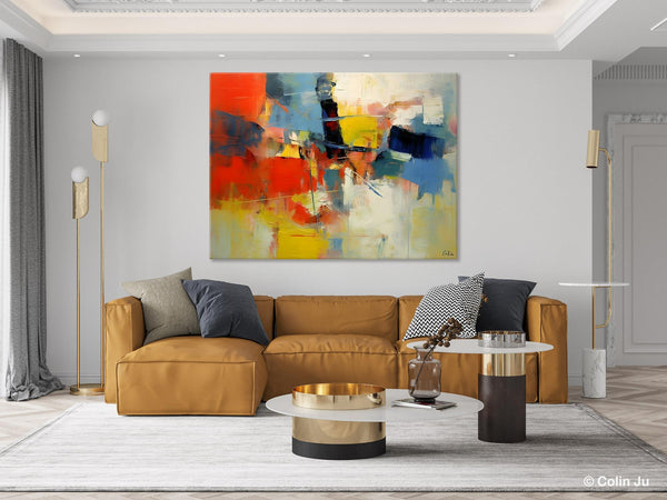 Acrylic Paintings on Canvas, Large Paintings Behind Sofa, Palette Knife Paintings, Abstract Painting for Living Room, Original Modern Paintings-Paintingforhome