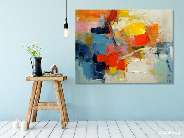 Abstract Acrylic Paintings for Living Room, Original Modern Contemporary Artwork, Buy Paintings Online, Oversized Canvas Artwork-Paintingforhome