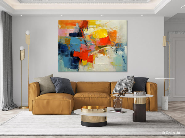 Abstract Acrylic Paintings for Living Room, Original Modern Contemporary Artwork, Buy Paintings Online, Oversized Canvas Artwork-Paintingforhome