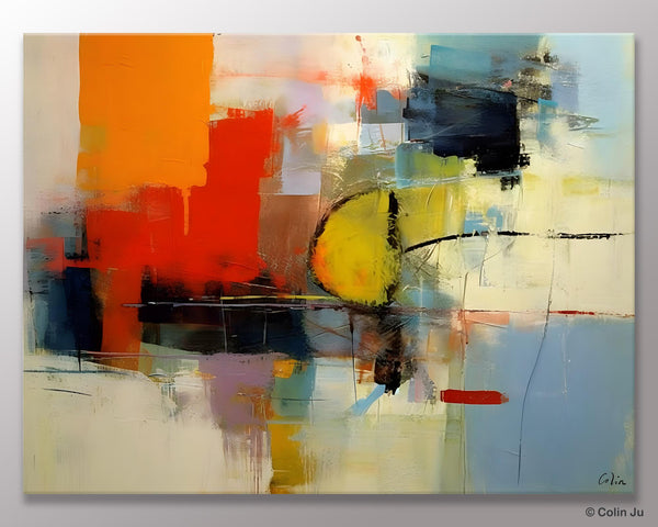 Acrylic Painting for Bedroom, Modern Canvas Painting, Palette Knife Artwork, Original Abstract Acrylic Paintings, Hand Painted Canvas Art-Paintingforhome