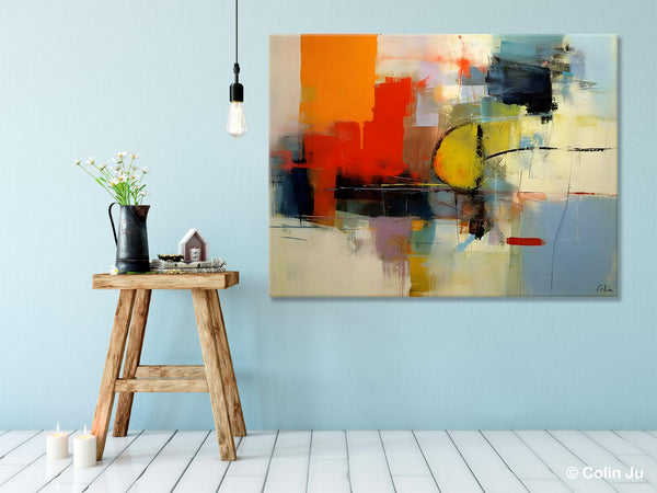 Acrylic Painting for Bedroom, Modern Canvas Painting, Palette Knife Artwork, Original Abstract Acrylic Paintings, Hand Painted Canvas Art-Paintingforhome