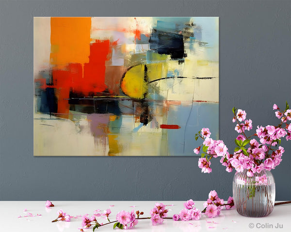 Acrylic Painting for Bedroom, Modern Canvas Painting, Palette Knife Artwork, Original Abstract Acrylic Paintings, Hand Painted Canvas Art-Paintingforhome