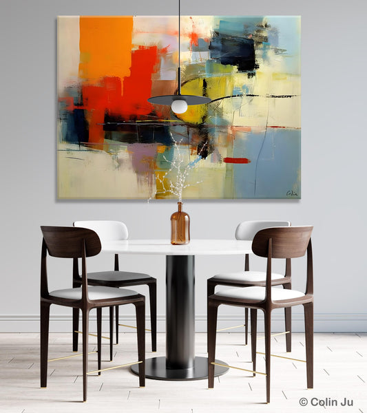 Acrylic Painting for Bedroom, Modern Canvas Painting, Palette Knife Artwork, Original Abstract Acrylic Paintings, Hand Painted Canvas Art-Paintingforhome