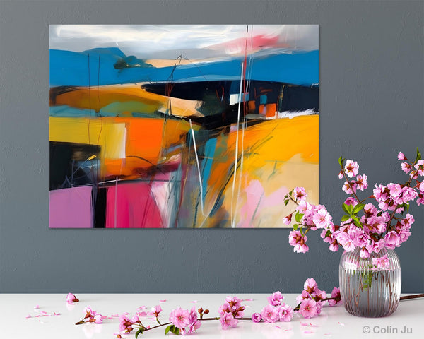 Large Painting on Canvas, Buy Large Paintings Online, Simple Modern Art, Original Contemporary Abstract Art, Bedroom Canvas Painting Ideas-Paintingforhome