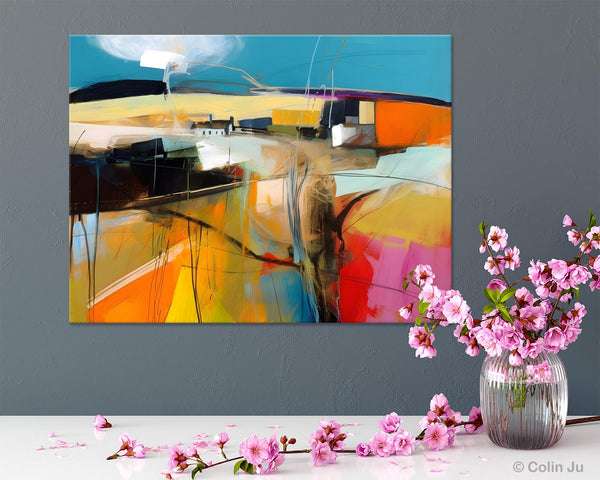 Wall Art Paintings, Simple Landscape Abstract Painting, Original Acrylic Paintings on Canvas, Large Paintings for Bedroom, Buy Paintings Online-Paintingforhome