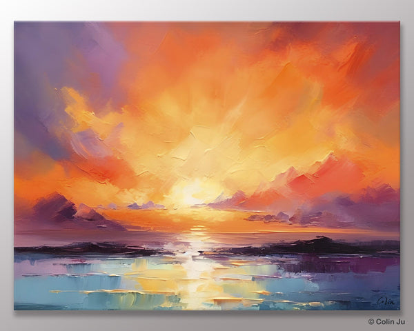 Large Art Painting for Living Room, Original Landscape Canvas Art, Oversized Landscape Wall Art Paintings, Contemporary Acrylic Painting on Canvas-Paintingforhome