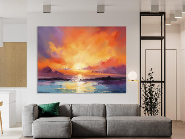 Large Art Painting for Living Room, Original Landscape Canvas Art, Oversized Landscape Wall Art Paintings, Contemporary Acrylic Painting on Canvas-Paintingforhome