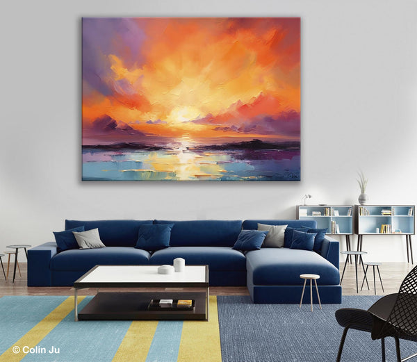 Large Art Painting for Living Room, Original Landscape Canvas Art, Oversized Landscape Wall Art Paintings, Contemporary Acrylic Painting on Canvas-Paintingforhome