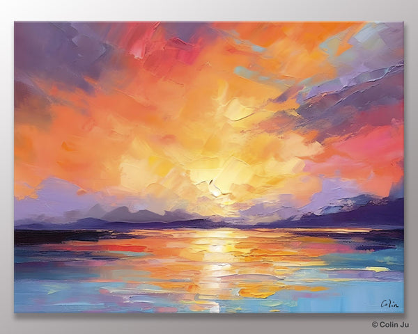 Modern Acrylic Artwork, Original Landscape Wall Art Paintings, Oversized Modern Canvas Paintings, Large Abstract Painting for Dining Room-Paintingforhome