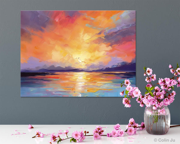 Modern Acrylic Artwork, Original Landscape Wall Art Paintings, Oversized Modern Canvas Paintings, Large Abstract Painting for Dining Room-Paintingforhome