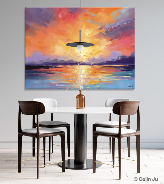 Modern Acrylic Artwork, Original Landscape Wall Art Paintings, Oversized Modern Canvas Paintings, Large Abstract Painting for Dining Room-Paintingforhome