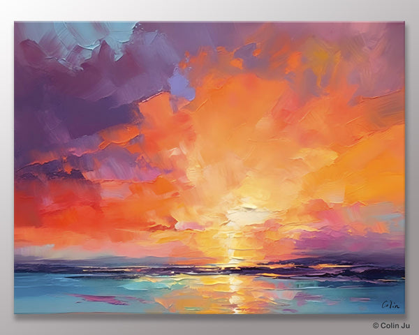 Landscape Acrylic Art, Large Abstract Painting for Living Room, Original Abstract Wall Art, Landscape Canvas Art, Hand Painted Canvas Art-Paintingforhome